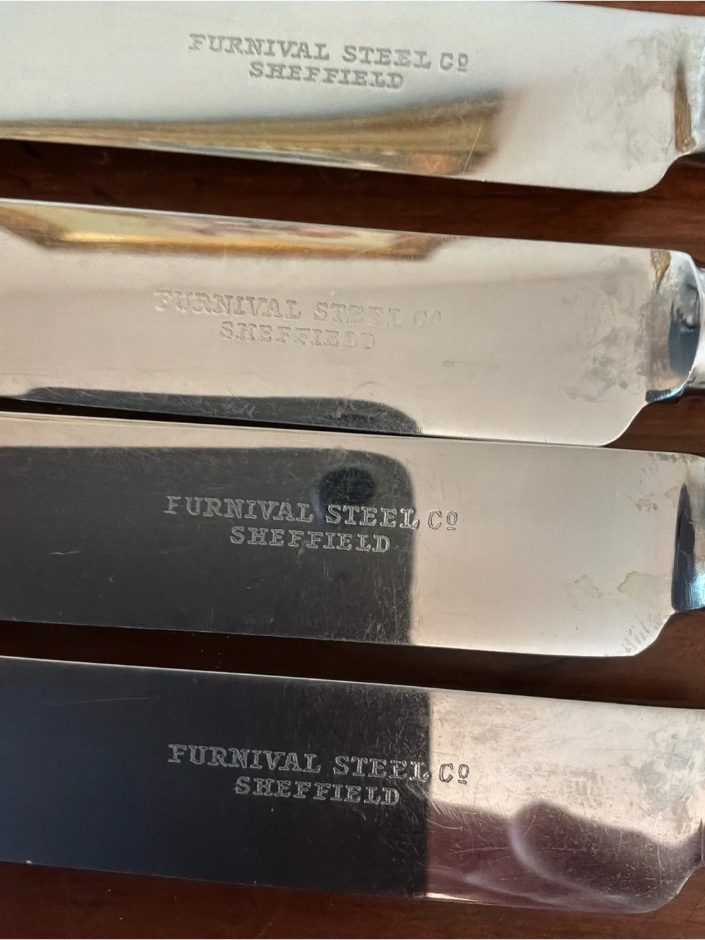 Vintage 50’s Sheffield knifes or Butter Spreaders - Set of 4
